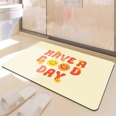 비욘드리빙 굿스마일 빨아쓰는 규조토 발매트, HAVE A GOOD DAY_YELLOW