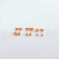 14K包金簡約金球耳環 3mm