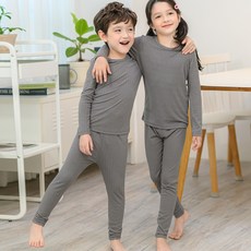 bonumam 兒童修身保暖莫代爾羅紋家居服上下套裝