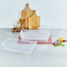 이지앤프리 국산 스테커블 냉장고 트레이, 반투명, 4개