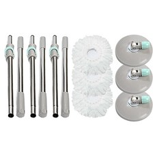 轉盤吸塵棒+轉盤+筆芯拖把, 3組