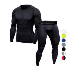 Defender 男士機能運動內層衣 長袖九分褲 上下套裝