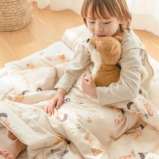 네이쳐러브메레 60수 순면 사계절 어린이집 낮잠이불 일체형, 애니멀 프렌드