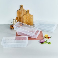 이지앤프리 국산 스테커블 냉장고 트레이, 반투명, 5개