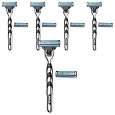 Gillette 吉列 台灣公司貨 Mach3 鋒速系列刮鬍刀組, 1盒, 5盒