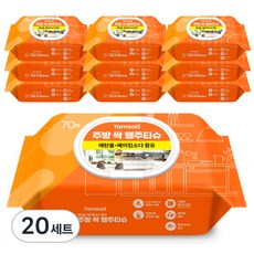 탐사 베이킹소다 함유 주방 싹 행주티슈, 20세트, 70매, 60g