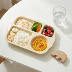 LIVINGMATE PC Yum Yum 瘦身餐盤, 香草奶油, 1個