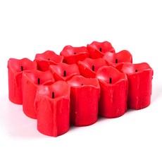 PARTYSHOW 豪華LED蠟燭, 12個, 紅色