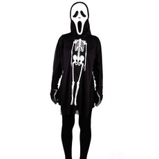 IK 萬聖節派對道具組 兒童骷髏斗篷 + 驚聲尖叫面具, 混合色, 1套