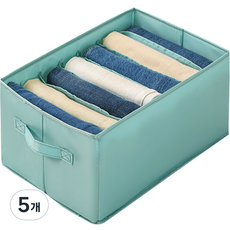 마이닝 7칸 칸막이 옷장 정리함, 블루, 5개