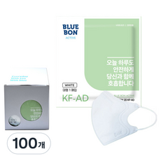 블루본 액티브 투디 블루마스크 대형 KF-AD, 1개입, 100개, 화이트