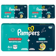 팸퍼스 2025 낮밤패키지 체험팩 아동공용, 6단계, 24매