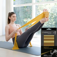 세라밴드 오리지널 7단계 + 운동포스터, 골드, 1개