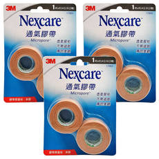 3M Nexcare 膚色大通氣膠帶 1吋, 2捲, 3組