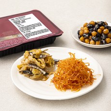 식도감 고소함 한가득 반찬 묵은지멸치볶음 100g + 오징어실채볶음 30g + 병아리콩조림 150g 세트, 1세트