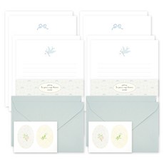 대시앤도트 투 유 마이 디어 레터 세트 편지지 8매+봉투 4매, 04 블루 버드, 2세트