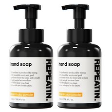 Repeatin 泡沫洗手液 寶寶爽身粉香, 2瓶, 500ml