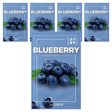 더샘 내추럴 블루베리 마스크 시트 21ml, 1개입, 5개