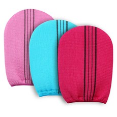 Cozywell 搓澡手套 沐浴巾, 1套, 紅色 + 藍色 + 粉紅色, 3入