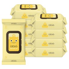 아이수 옐라잇 몬스터 아기물티슈 캡형, 55g, 74매, 10개