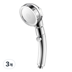 浴室用增壓蓮蓬頭, 3個, 銀色