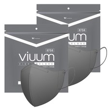viuum 디럭스 컬러마스크 대형 KF94, 25개입, 2개, 그레이