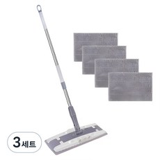 Vitabello 360度旋轉地板清掃拖把+超細纖維抹布 4入, 3套