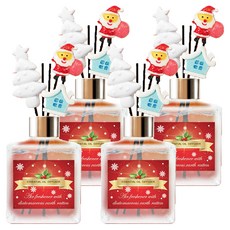 QiMart MIT冬季限定聖誕繽紛款法國精油珪藻土擴香瓶 200ml, 蜜糖果園, 4瓶