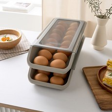 EASY&FREE 滑蓋式雞蛋盒 3入, 木灰
