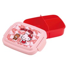 Skater P84 圓頂型 3格 單層 便當盒, Hello Kitty, 1個