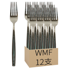 WMF Bistro 0400系列 餐具刀 蛋糕叉 12支, 銀色 + 黑色, 1組