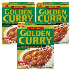 S&B 金牌蔬菜咖哩醬 中辣, 230g, 3個