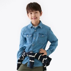 Tommy Hilfiger 中藍色丹寧棉質襯衫