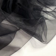 水晶歐根紗布料, 黑色的, 1條