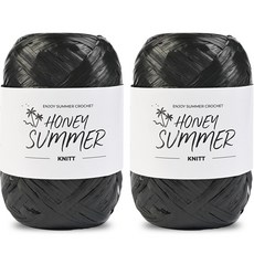 니뜨 허니 썸머 뜨개실 50g, 06 블랙, 2개