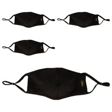 들꽃잠 인견 다이마루 필터 입체마스크, 1개입, 4개, 블랙