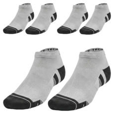 UNDER ARMOUR 安德瑪 performance tech 3pk 短襪 1382035011, 灰色, 3雙