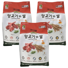 도그랑 어덜트 강아지 훼미리 건식사료, 양+쌀, 2kg, 3개 양+쌀, 2kg, 3개