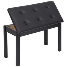 韓國 DURO 2人用實木收納型鋼琴椅 DPB100S, 黑色