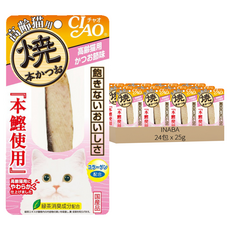 INABA 高齡貓配方 本鰹燒魚柳條, 柴魚片味, 25g, 24包