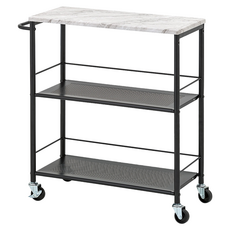 ikloo 宜酷屋 多功能三層扶手活動餐車 63 x 25.5 x 66.5Hcm 3.3kg, 黑色, 1組