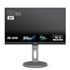 알파스캔 4K UHD USB-C 프리싱크 높낮이 모니터, 80cm, AOC U32N3C