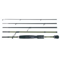 YUSHANG 漁鄉釣具 綠川路亞竿 直柄5節 1.5-7g適用LURE 0.4-0.8號適用PE線, 1.95m, 黑色 + 綠色