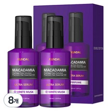 쿤달 마카다미아 울트라 세럼 헤어 에센스 화이트머스크향, 100ml, 8개