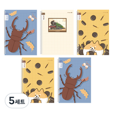 morning glory 填充筆記本 小學線圈筆記本 1-2年級書寫 10格 3款 + 隨機出貨 2入組 A, 5套, 鍬形蟲, 火車, Oreo狗狗