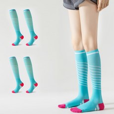 Edelin 女性專用顯瘦運動彈力及膝襪運動襪套組, 藍色, 2個