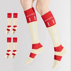 Edelin 女性冬季亮彩壓力束帶健身及膝襪套組, 米色, 2個