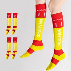 Edelin 女性冬季亮彩壓力束帶健身及膝襪套組, 黃色, 2個