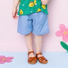 HEJMINI 童款小熊刺繡寬鬆牛仔短褲