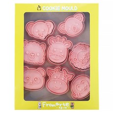 造型餅乾推壓模 8入組, 森林動物 B 郵票, 1組